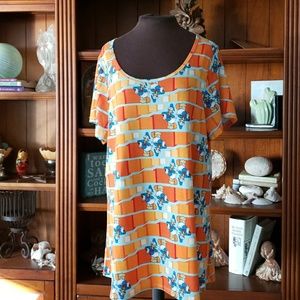 lularoe Disney Donald Duck geometric pattern top